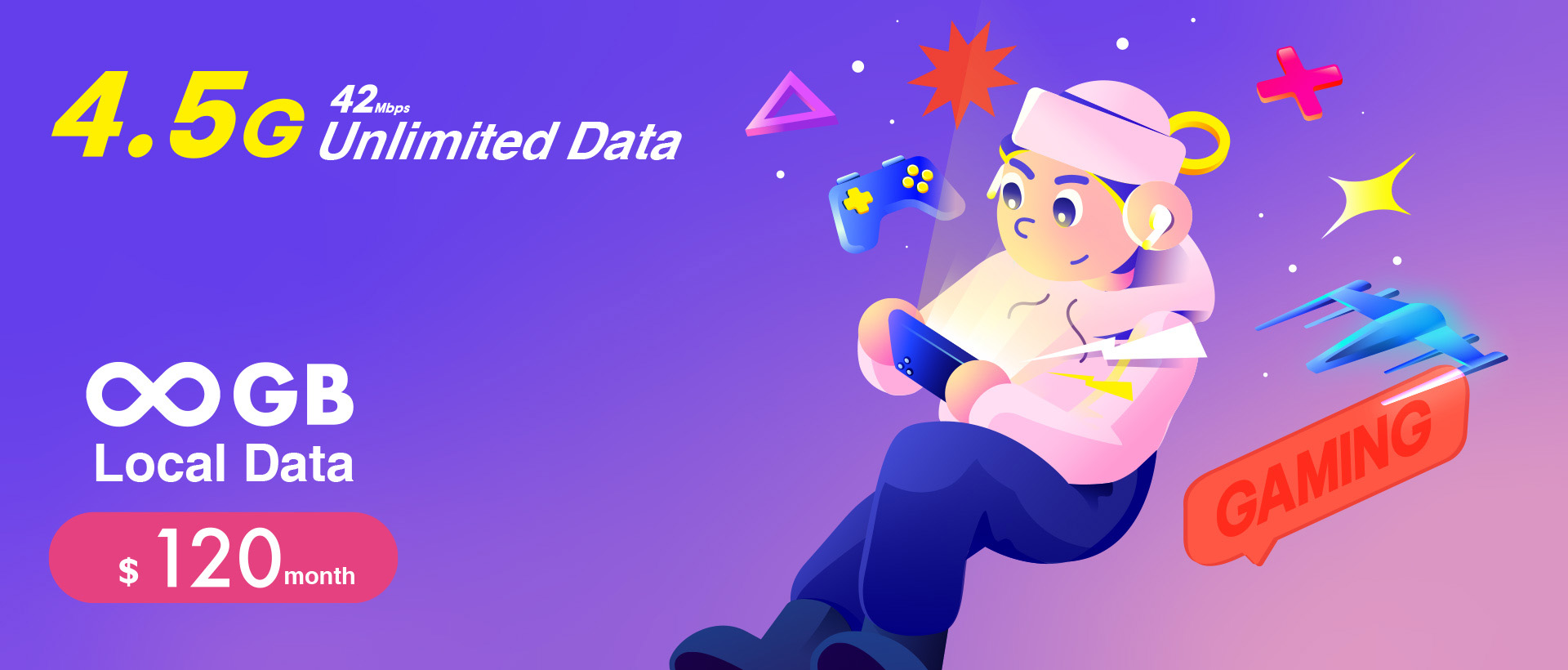 42Mbps Monthly Plan $120 unlimited data


